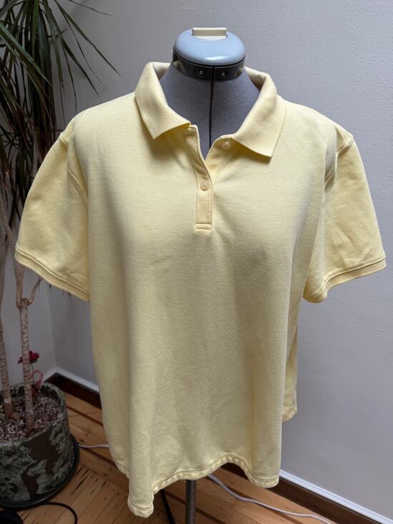 L.L. Bean Tops - L.L. Bean Premium 100% Cotton Pique Polo Shirt Yellow Relaxed Fit 2X Plus